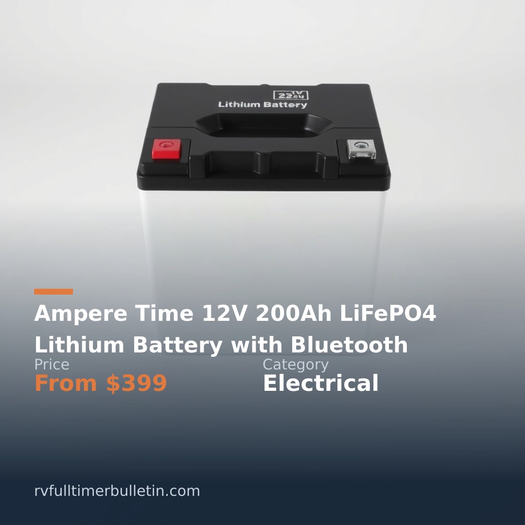 Ampere Time 12V 200Ah LiFePO4 Lithium Battery with Bluetooth