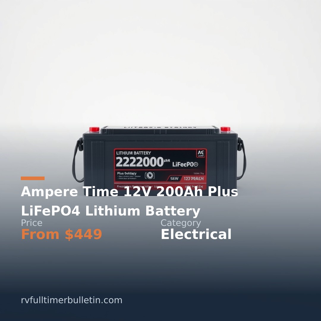 Ampere Time 12V 200Ah Plus LiFePO4 Lithium Battery