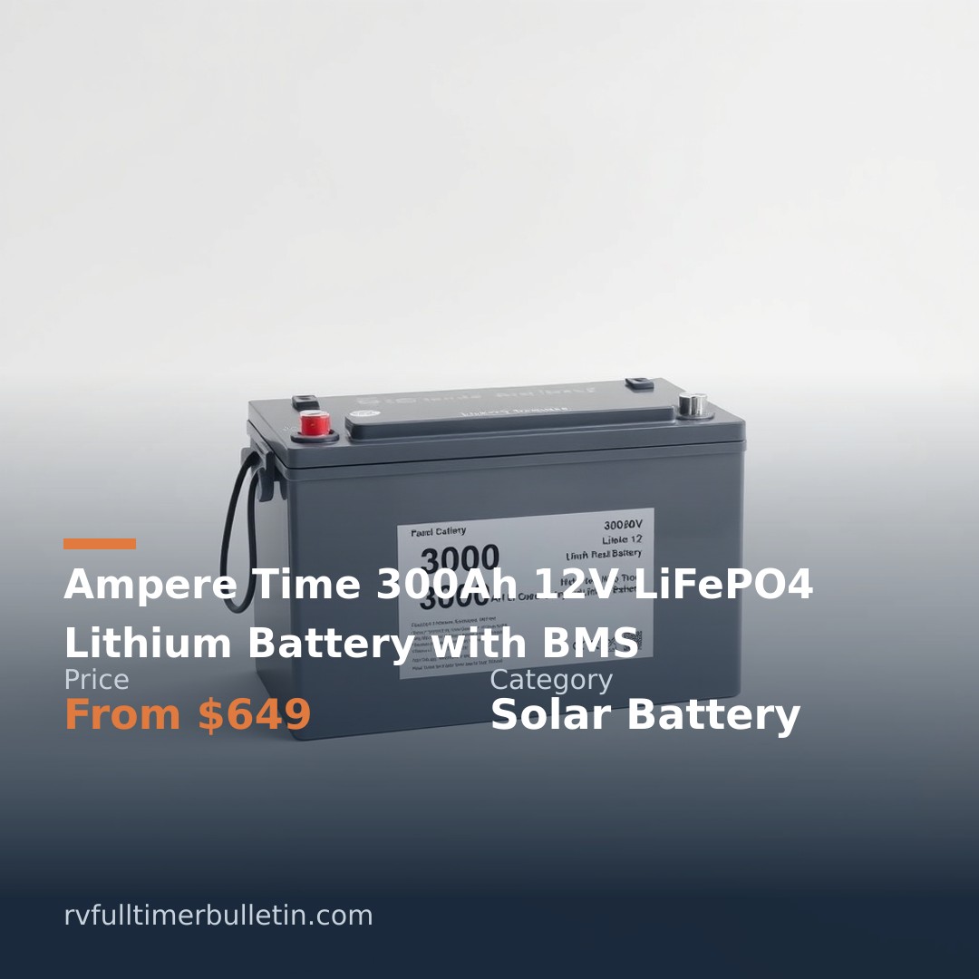 Ampere Time 300Ah 12V LiFePO4 Lithium Battery with BMS