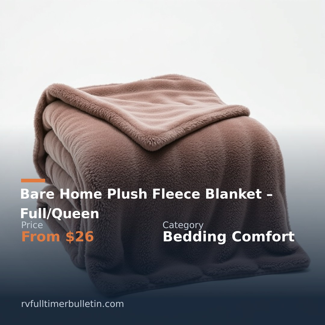 Bare Home Plush Fleece Blanket – Full/Queen