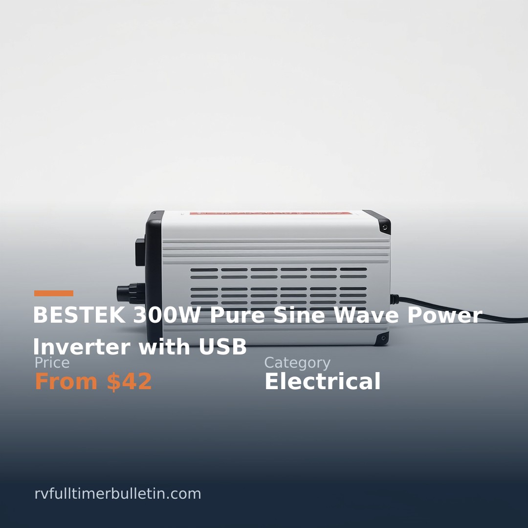 BESTEK 300W Pure Sine Wave Power Inverter with USB