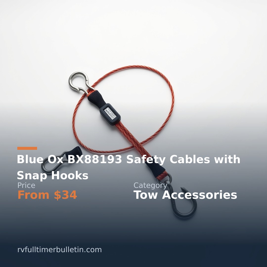 Blue Ox BX88193 Safety Cables with Snap Hooks