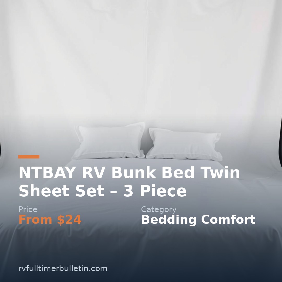NTBAY RV Bunk Bed Twin Sheet Set – 3 Piece