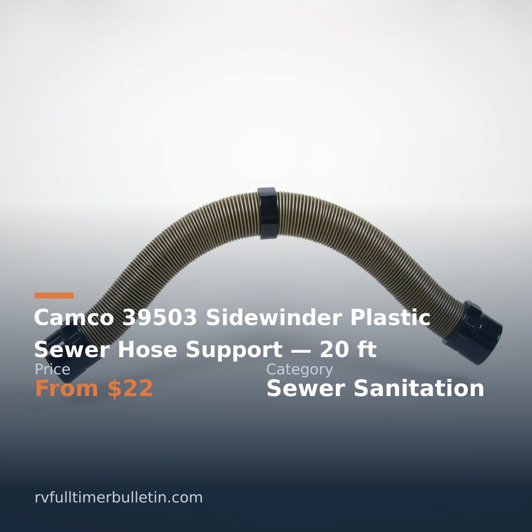Camco 39503 Sidewinder Plastic Sewer Hose Support — 20 ft