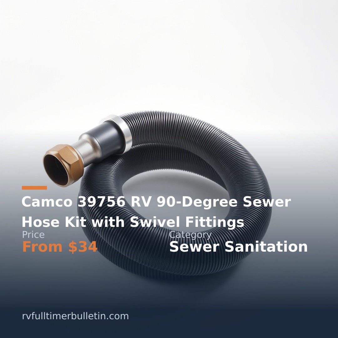 Camco 39756 RV 90-Degree Sewer Hose Kit with Swivel Fittings