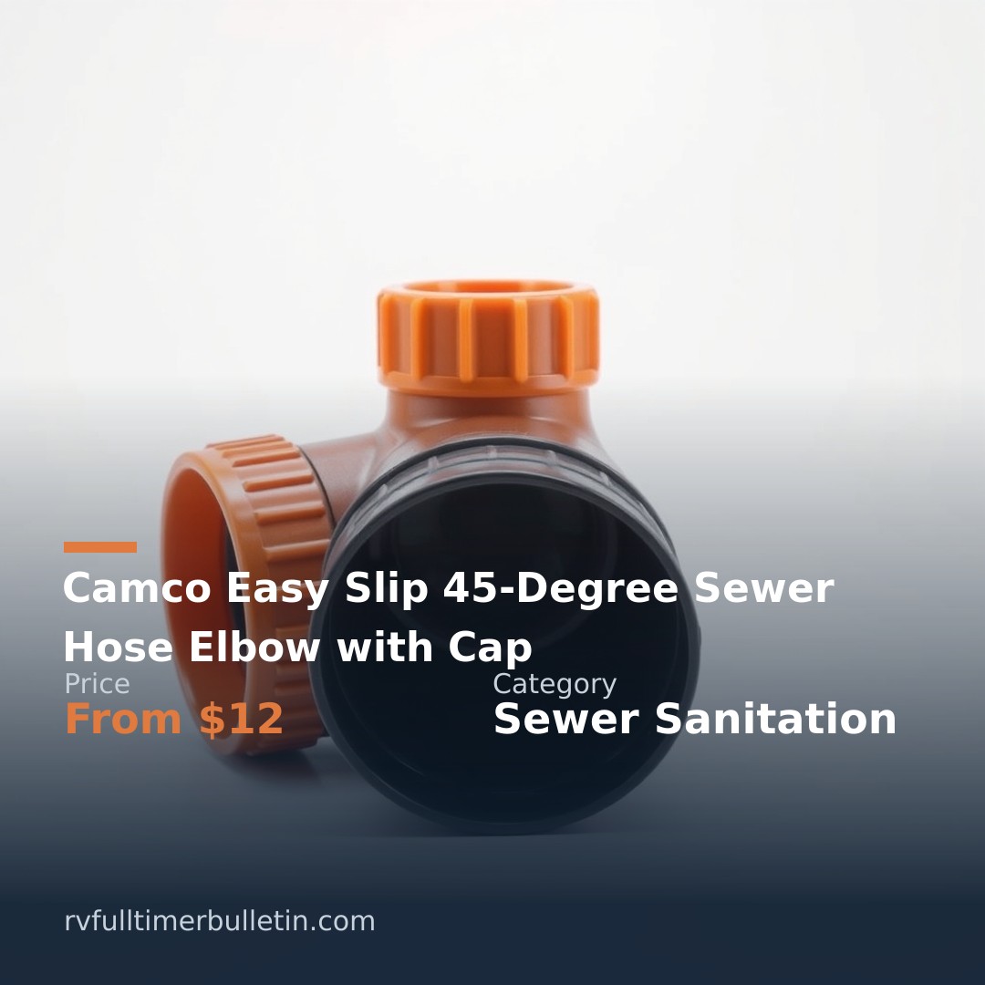 Camco Easy Slip 45-Degree Sewer Hose Elbow with Cap
