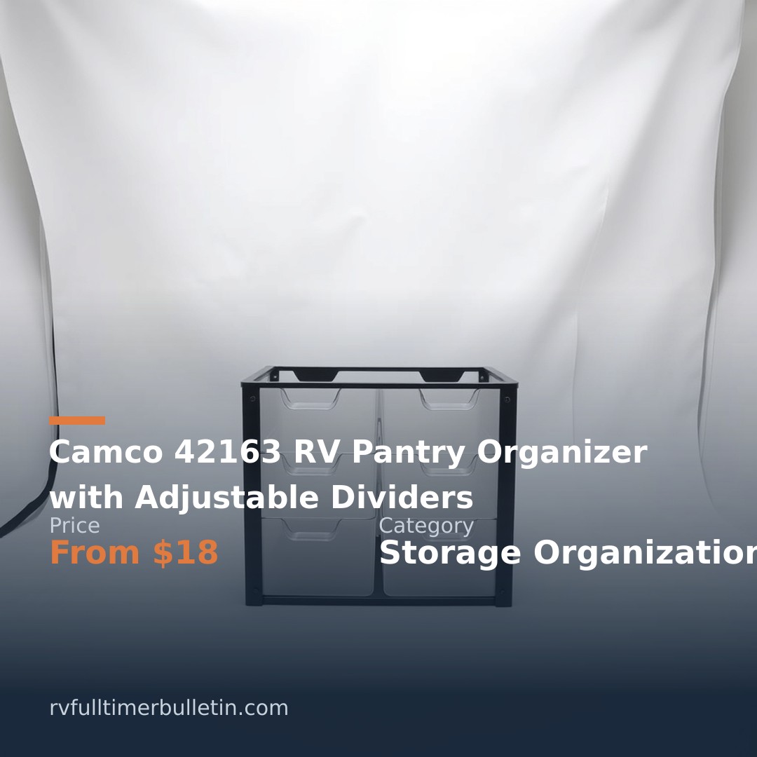 Camco 42163 RV Pantry Organizer with Adjustable Dividers