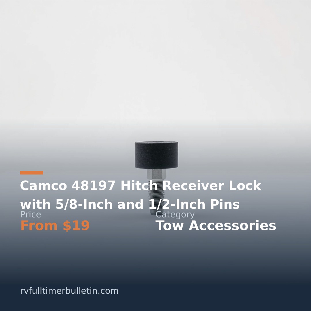Camco 48197 Hitch Receiver Lock with 5/8-Inch and 1/2-Inch Pins