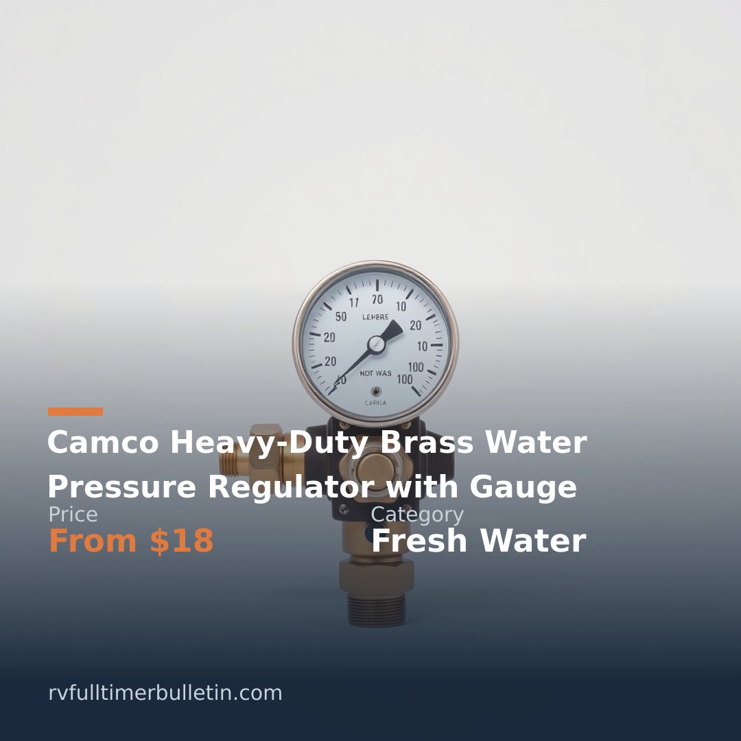 Camco Heavy-Duty Brass Water Pressure Regulator with Gauge