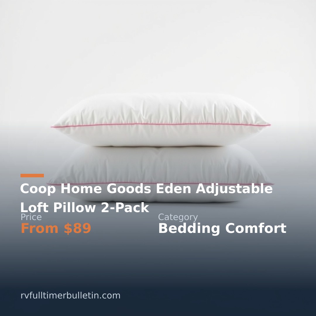 Coop Home Goods Eden Adjustable Loft Pillow 2-Pack