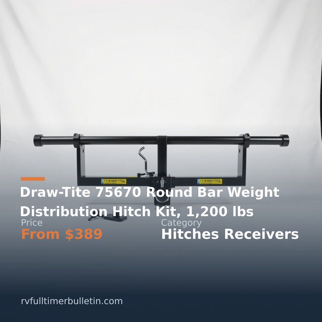 Draw-Tite 75670 Round Bar Weight Distribution Hitch Kit, 1,200 lbs