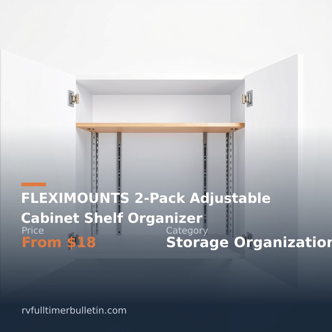 FLEXIMOUNTS 2-Pack Adjustable Cabinet Shelf Organizer