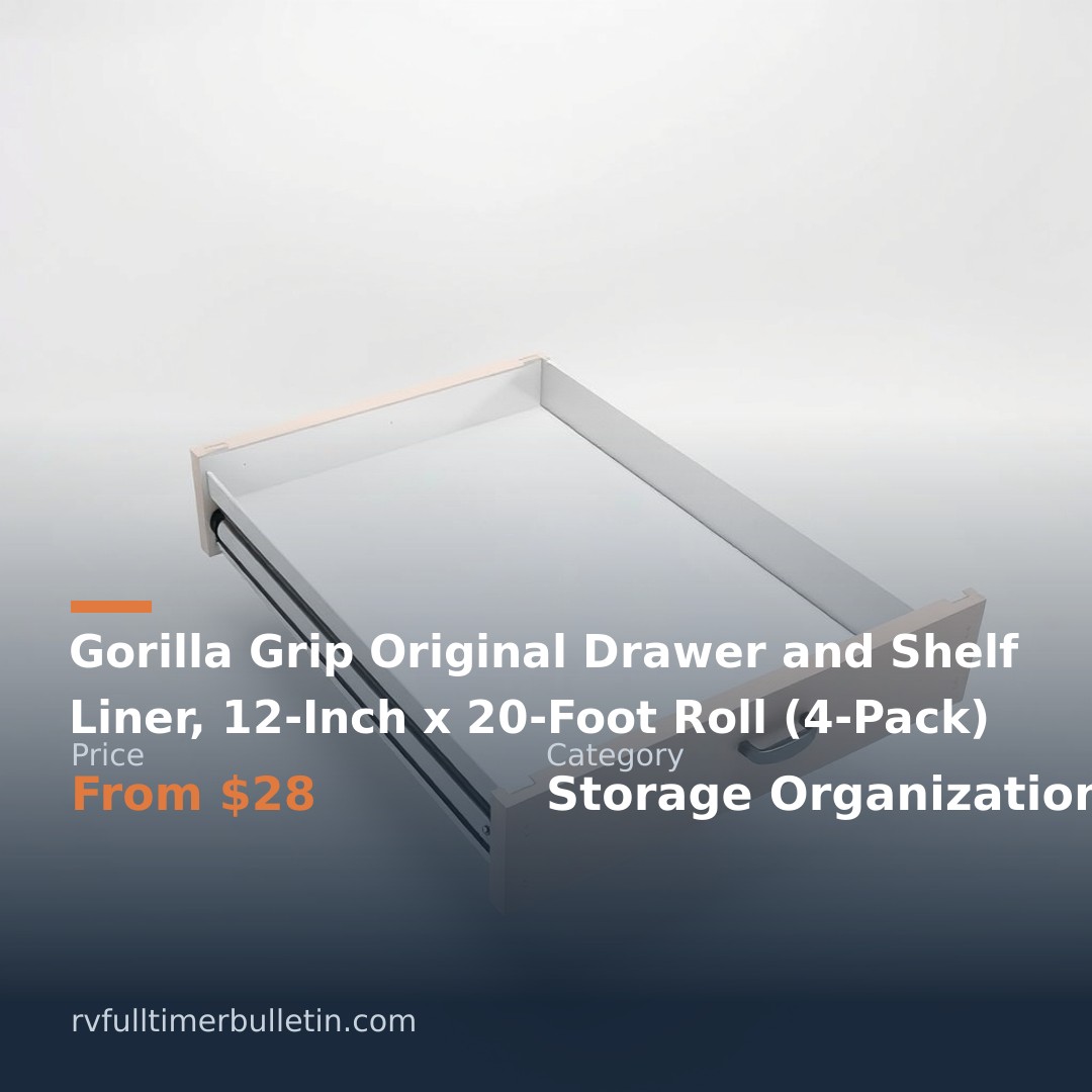 Gorilla Grip Original Drawer and Shelf Liner, 12-Inch x 20-Foot Roll (4-Pack)