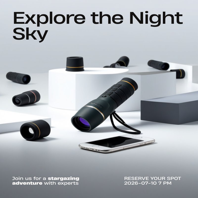 Gosky Titan 12x50 High Power Monocular Telescope with Smartphone Holder