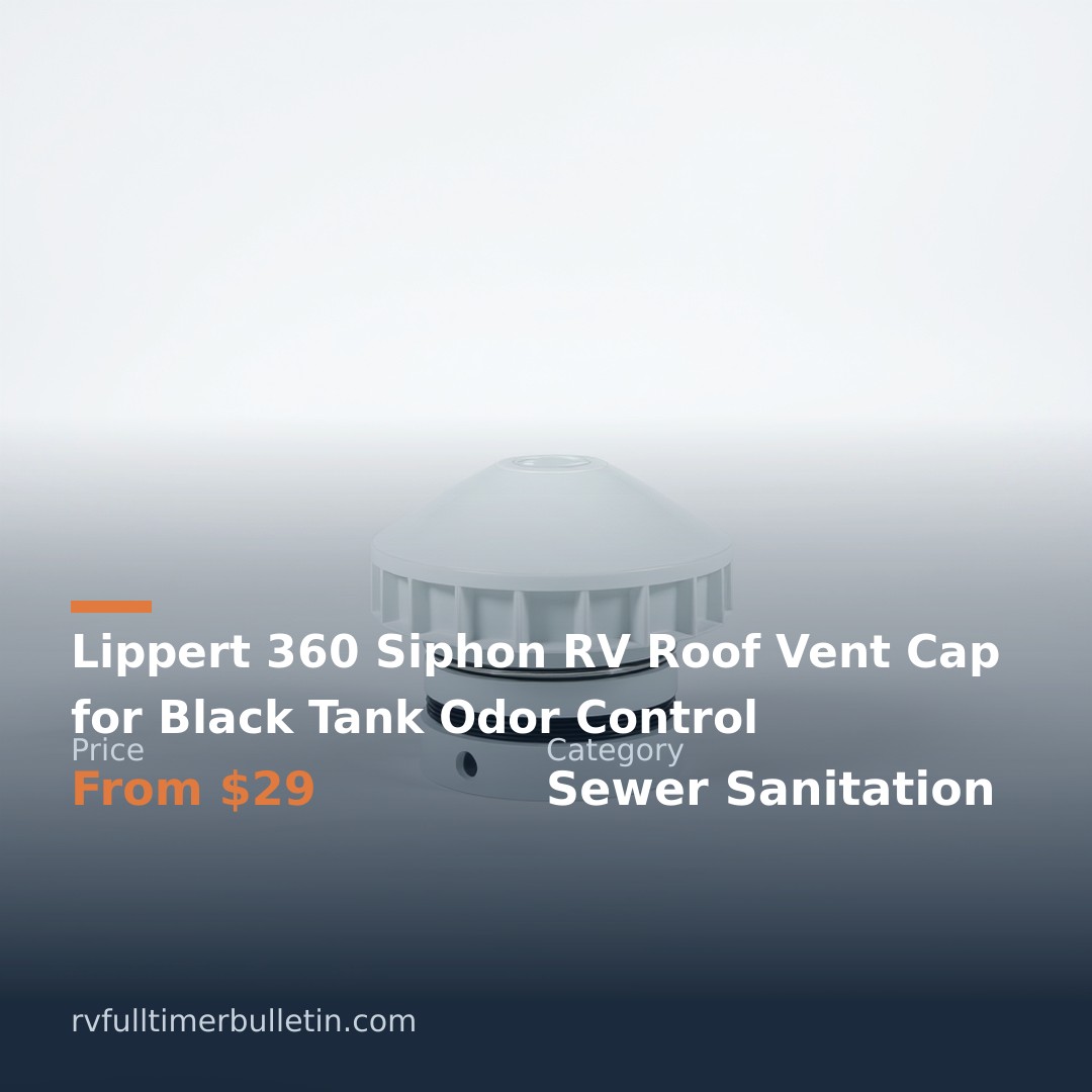 Lippert 360 Siphon RV Roof Vent Cap for Black Tank Odor Control