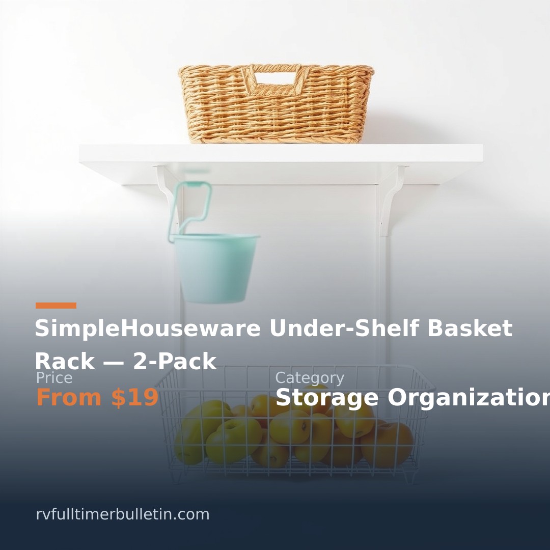 SimpleHouseware Under-Shelf Basket Rack — 2-Pack