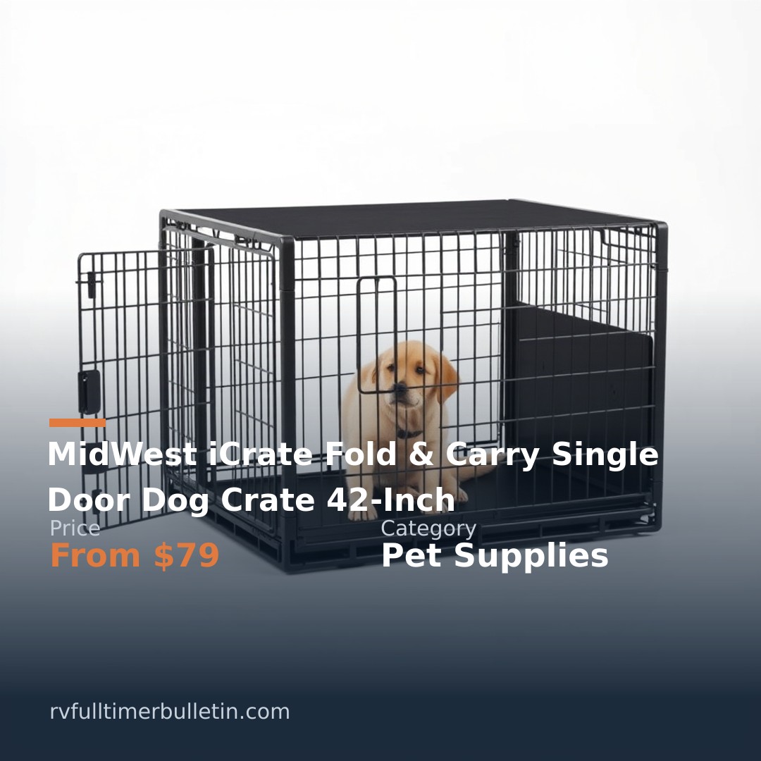 MidWest iCrate Fold & Carry Single Door Dog Crate 42-Inch