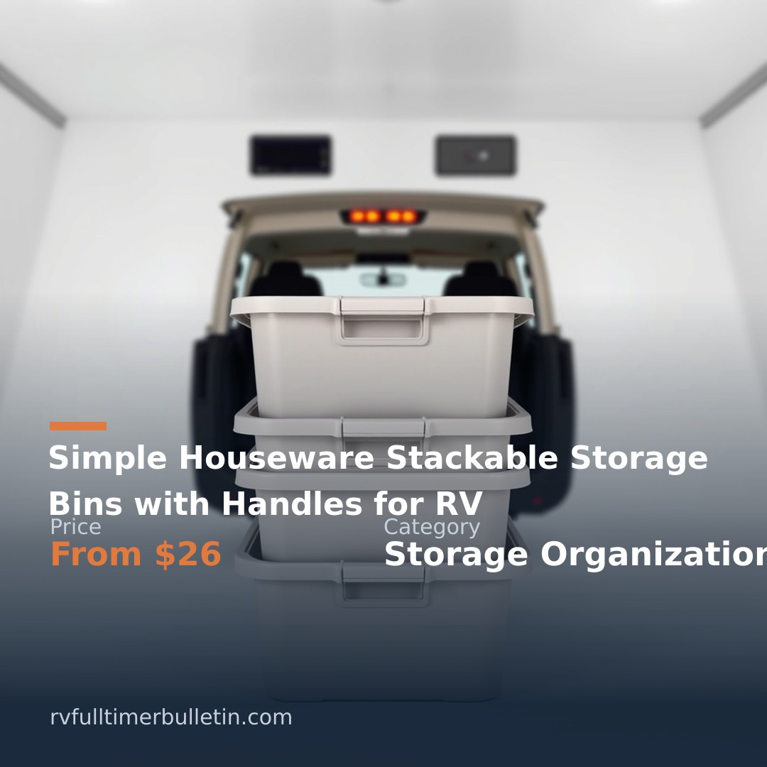Simple Houseware Stackable Storage Bins with Handles for RV