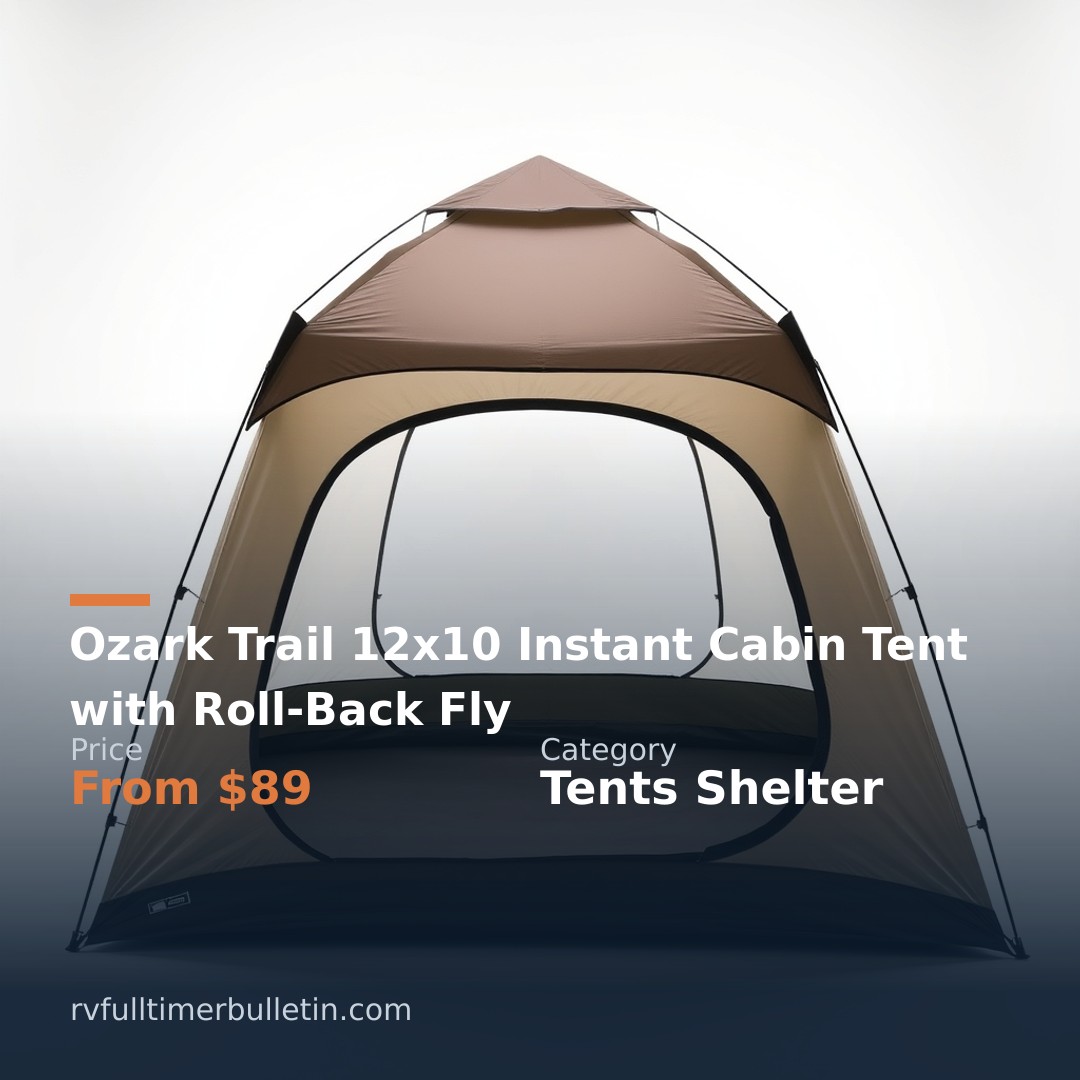 Ozark Trail 12x10 Instant Cabin Tent with Roll-Back Fly