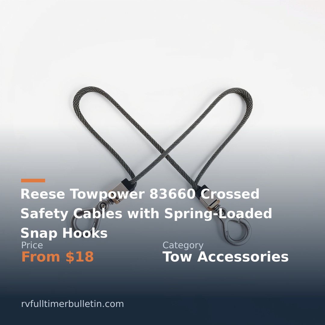 Reese Towpower 83660 Crossed Safety Cables with Spring-Loaded Snap Hooks