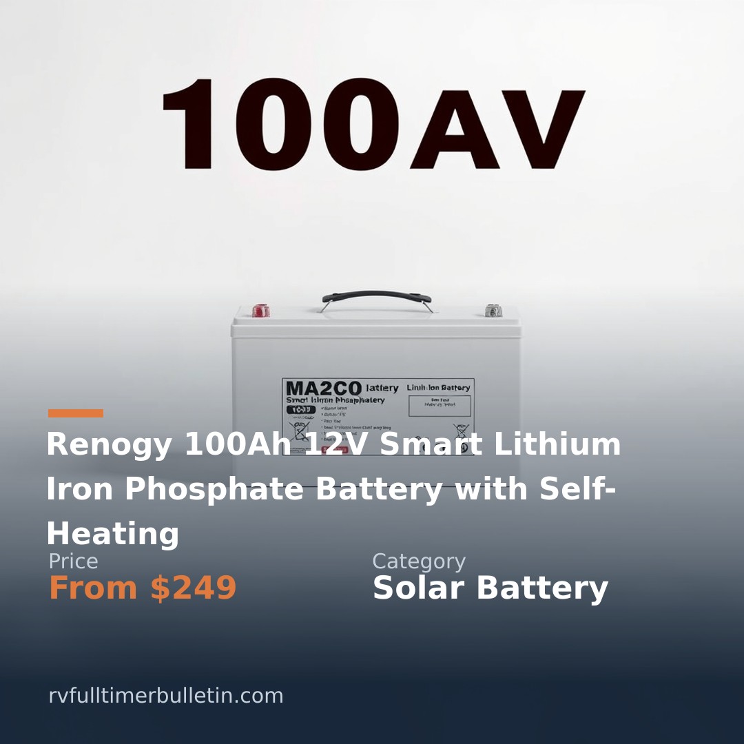 Renogy 100Ah 12V Smart Lithium Iron Phosphate Battery with Self-Heating