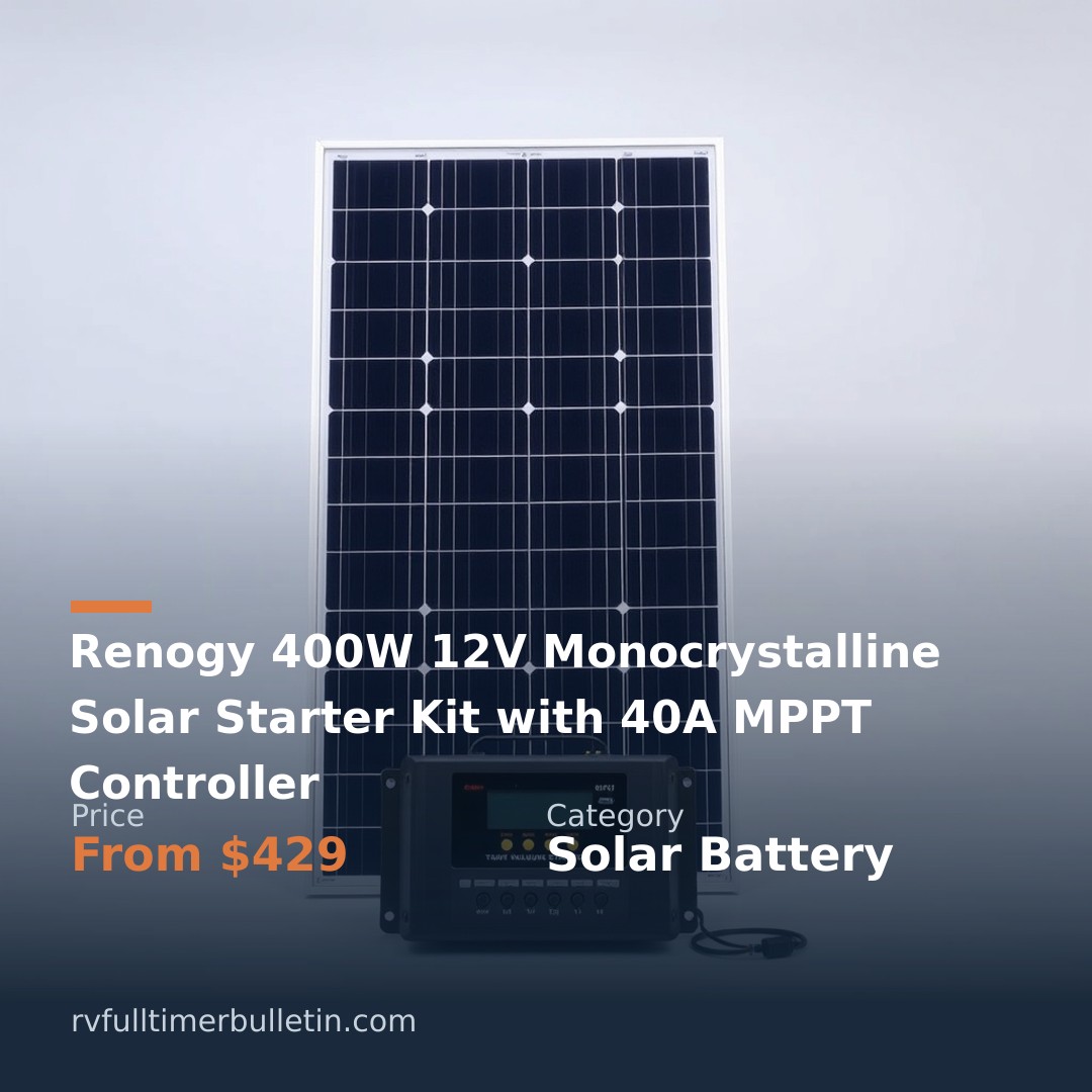 Renogy 400W 12V Monocrystalline Solar Starter Kit with 40A MPPT Controller