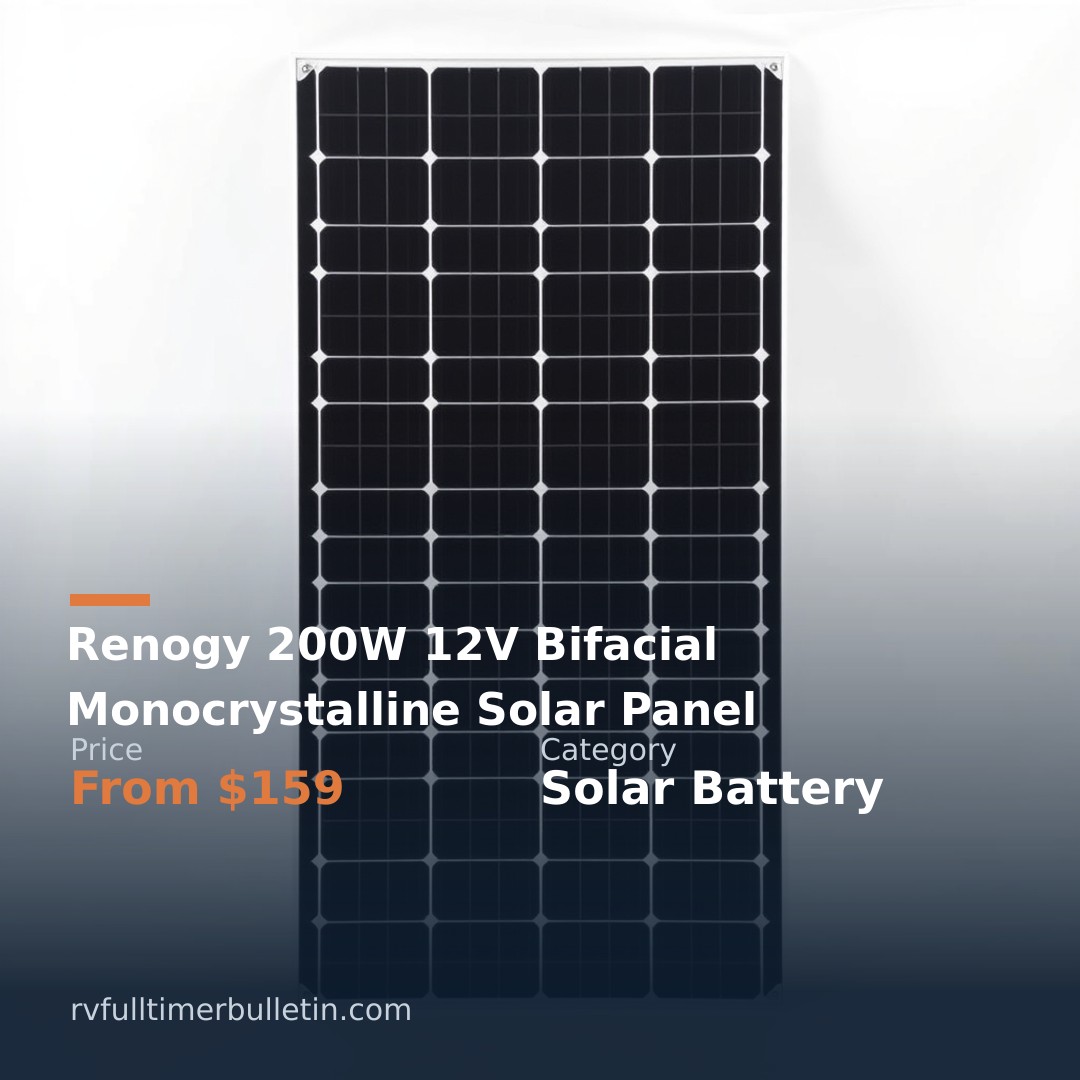 Renogy 200W 12V Bifacial Monocrystalline Solar Panel