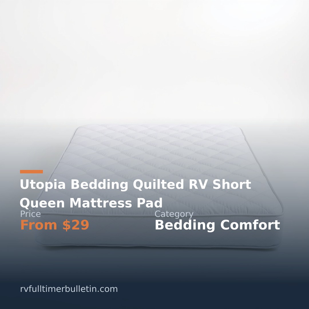 Utopia Bedding Quilted RV Short Queen Mattress Pad