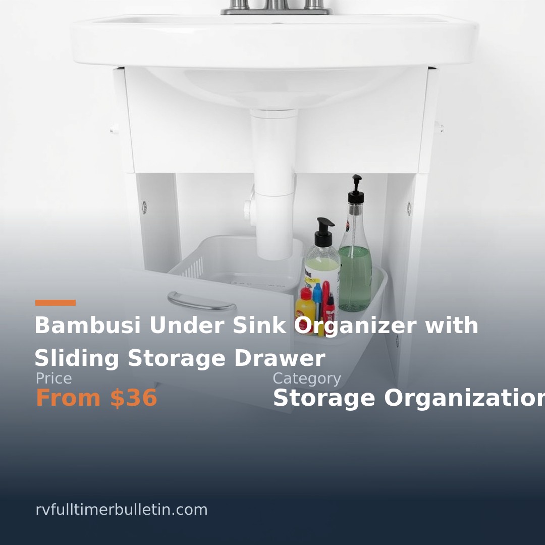 Bambusi Under Sink Organizer with Sliding Storage Drawer
