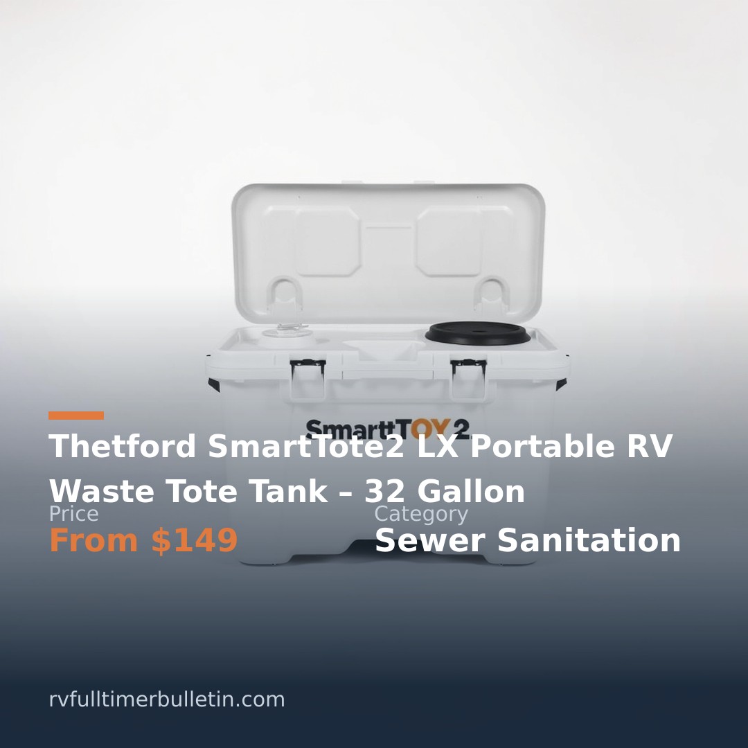 Thetford SmartTote2 LX Portable RV Waste Tote Tank – 32 Gallon