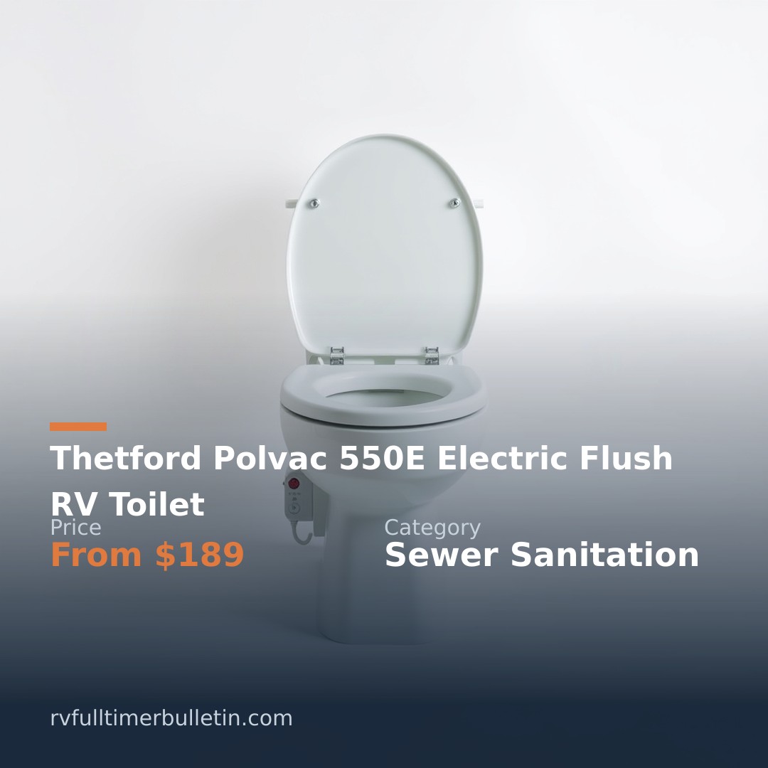 Thetford Polvac 550E Electric Flush RV Toilet