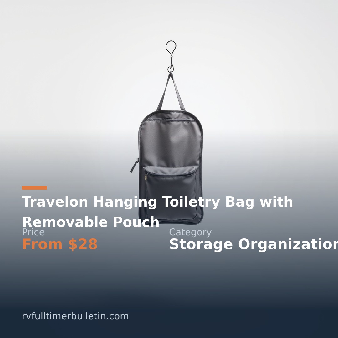 Travelon Hanging Toiletry Bag with Removable Pouch