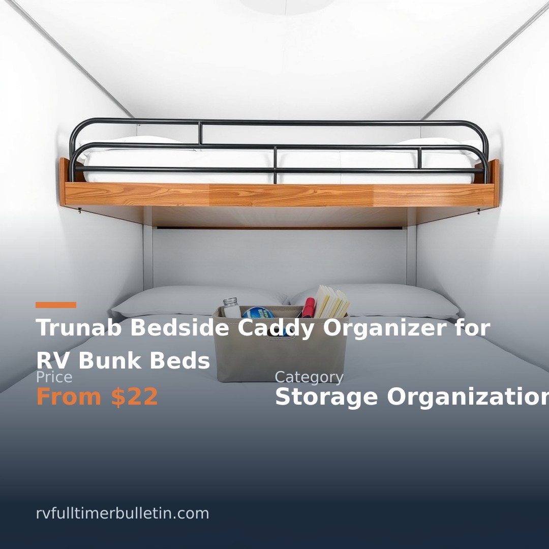 Trunab Bedside Caddy Organizer for RV Bunk Beds