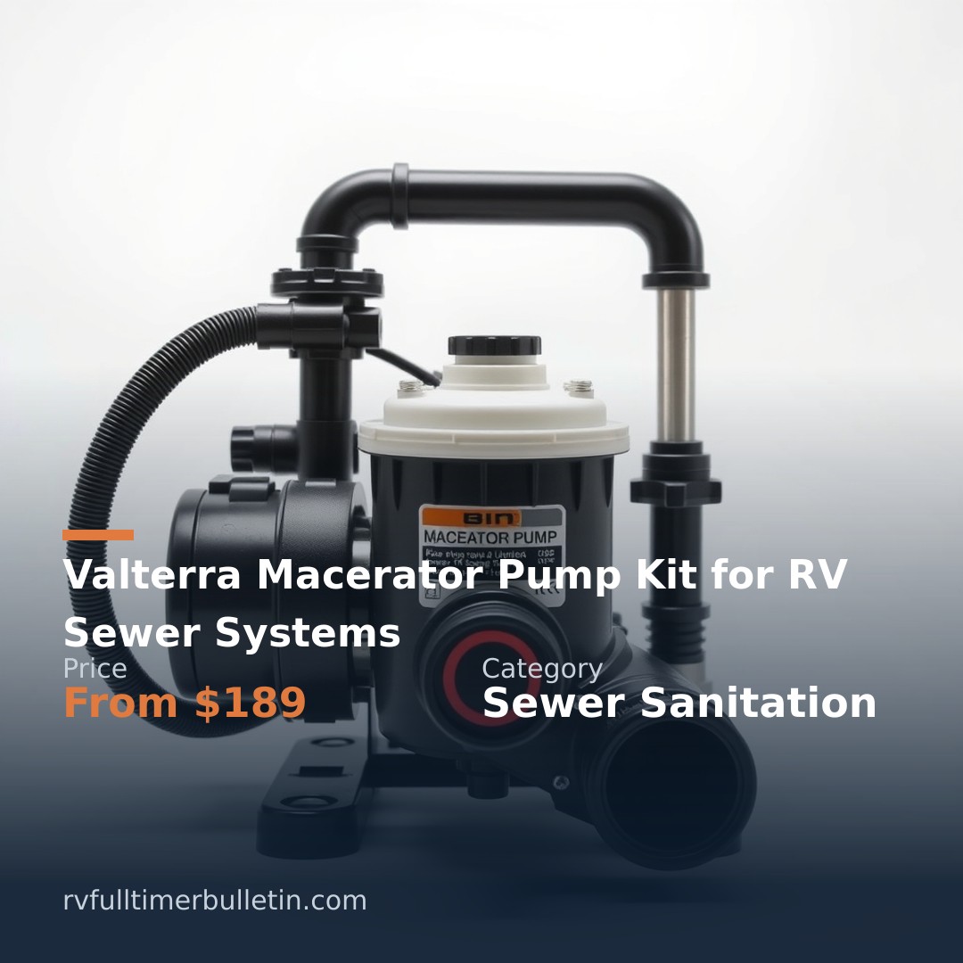 Valterra Macerator Pump Kit for RV Sewer Systems