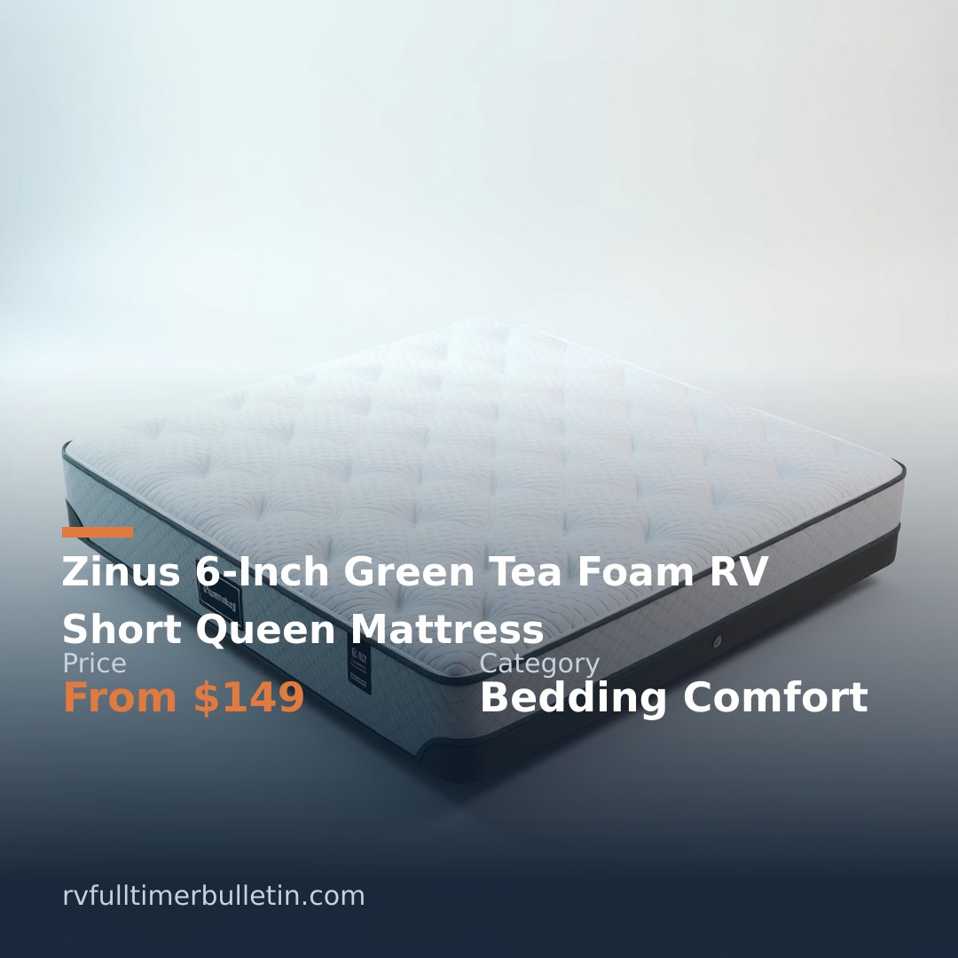 Zinus 6-Inch Green Tea Foam RV Short Queen Mattress